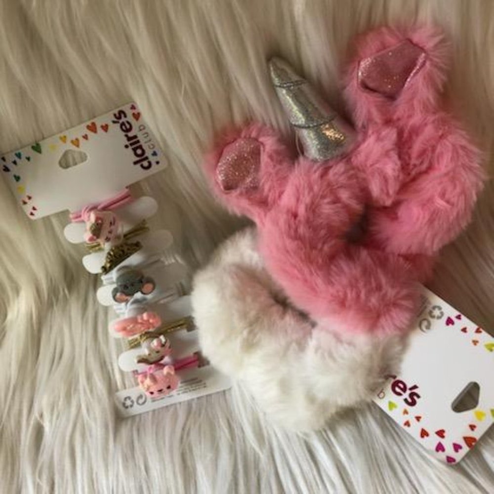 Claire’s Girls Pink Hair Accessories Set